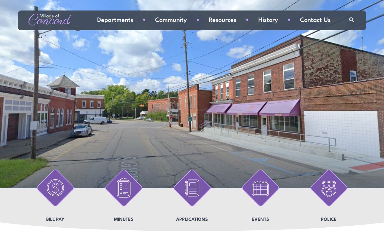 Concord village office page for Concord warrant records questions