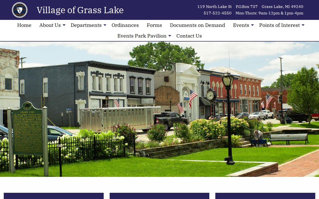Grass Lake village office page for Grass Lake warrant records questions