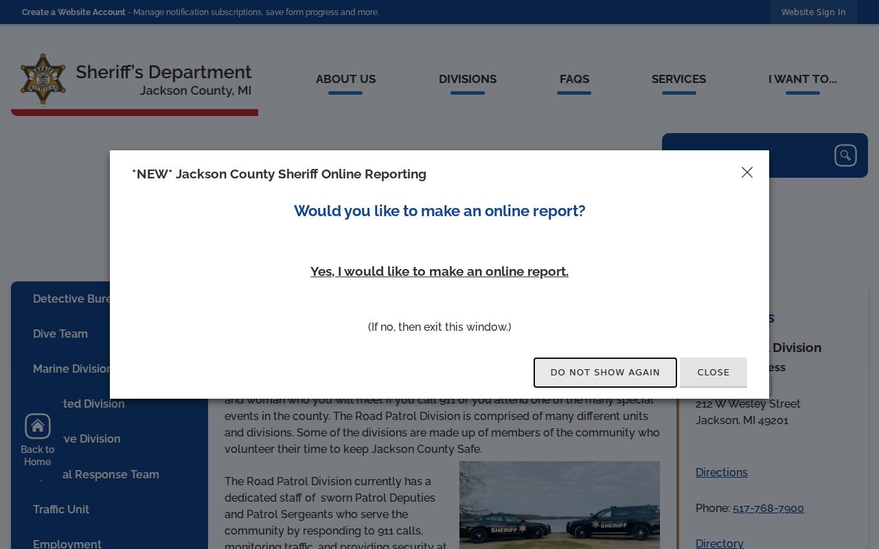 Jackson County contracted road patrol coverage for municipal warrant routing